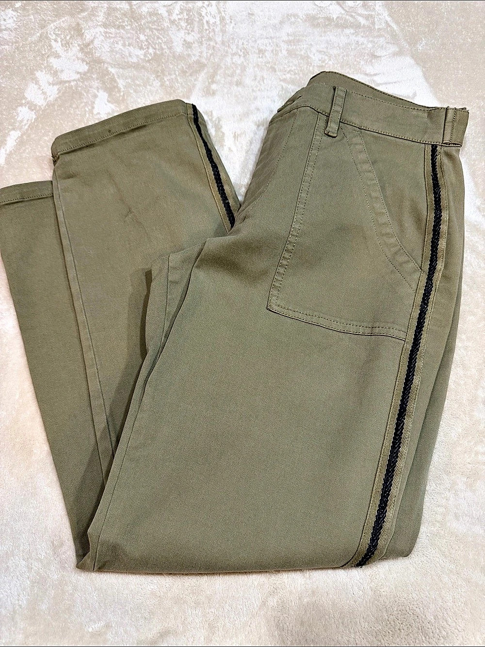 Lucky Brand Straight Leg Cargo Pants Olive Waist 26